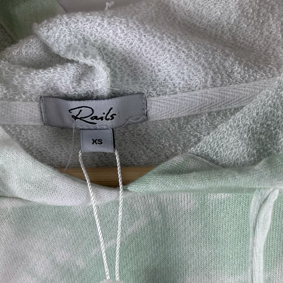 NWT RAILS Sweatshirt Nico Pullover Hoodie Mint Tie Dye Super Soft Size XS - Picture 5 of 7